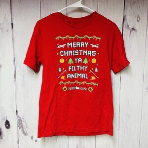 Home Alone Shirt Size Small Red Short Sleeve Merry Christmas Ya Filthy Animal